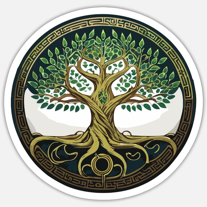 Baum des Lebens Wikinger Midgard Thor Walhalla Sticker Größe S (10 x 10 cm)