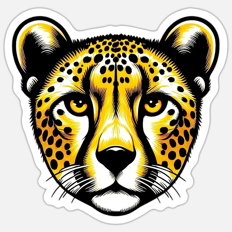 Gepard - Sticker Größe S (10 x 10 cm) - Mattweiß
