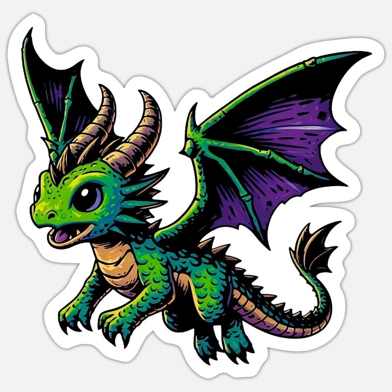 Drache - Sticker Größe S (10 x 10 cm) - Mattweiß