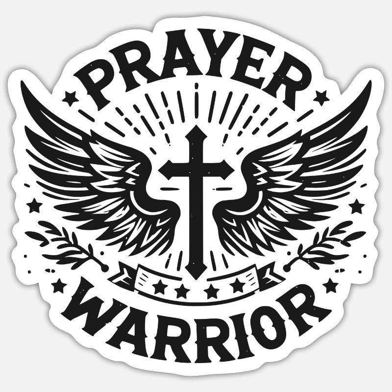 Gebets-Krieger - Sticker Größe S (10 x 10 cm) - Mattweiß