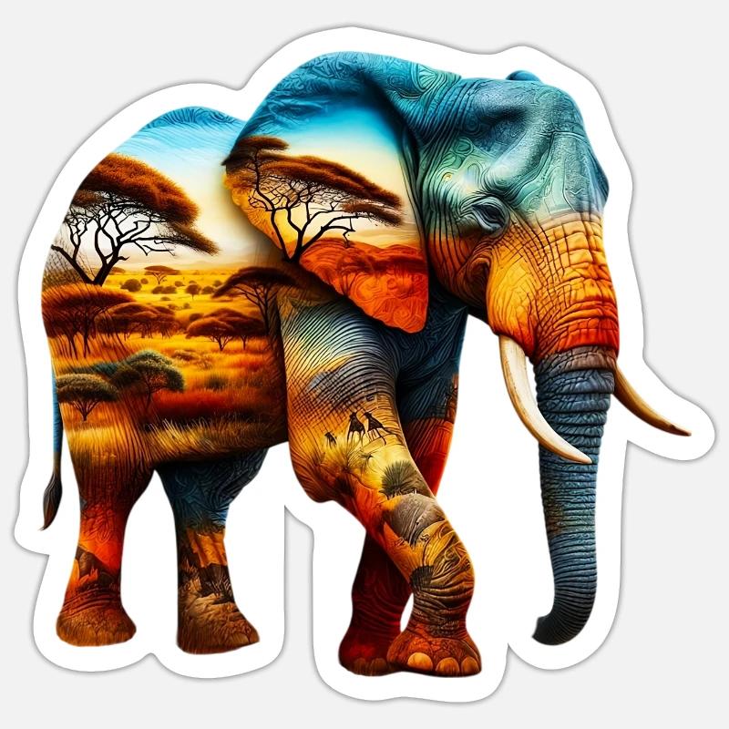 Elephant - Sticker size S (10 x 10 cm) - white matte