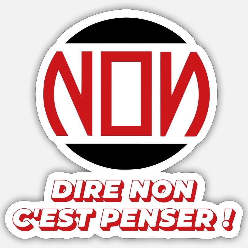 Dire non - Sticker taille S (10 x 10 cm) - blanc mat