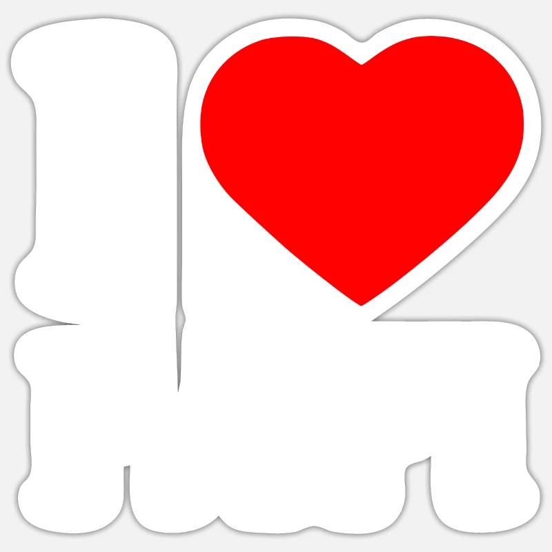 I love papi - Sticker Größe S (10 x 10 cm) - Mattweiß
