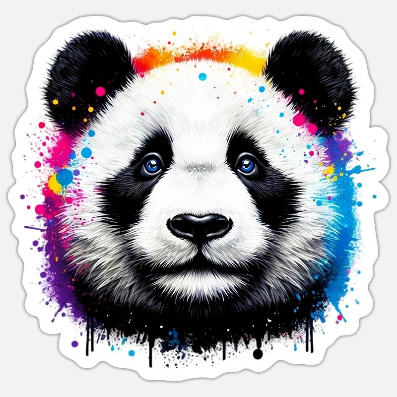 Panda - Sticker Größe S (10 x 10 cm) - Mattweiß