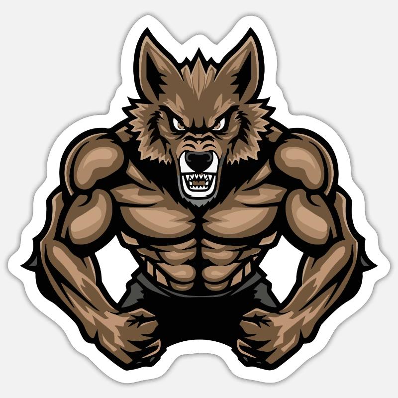 Wolf Werewolf - Sticker size S (10 x 10 cm) - white matte