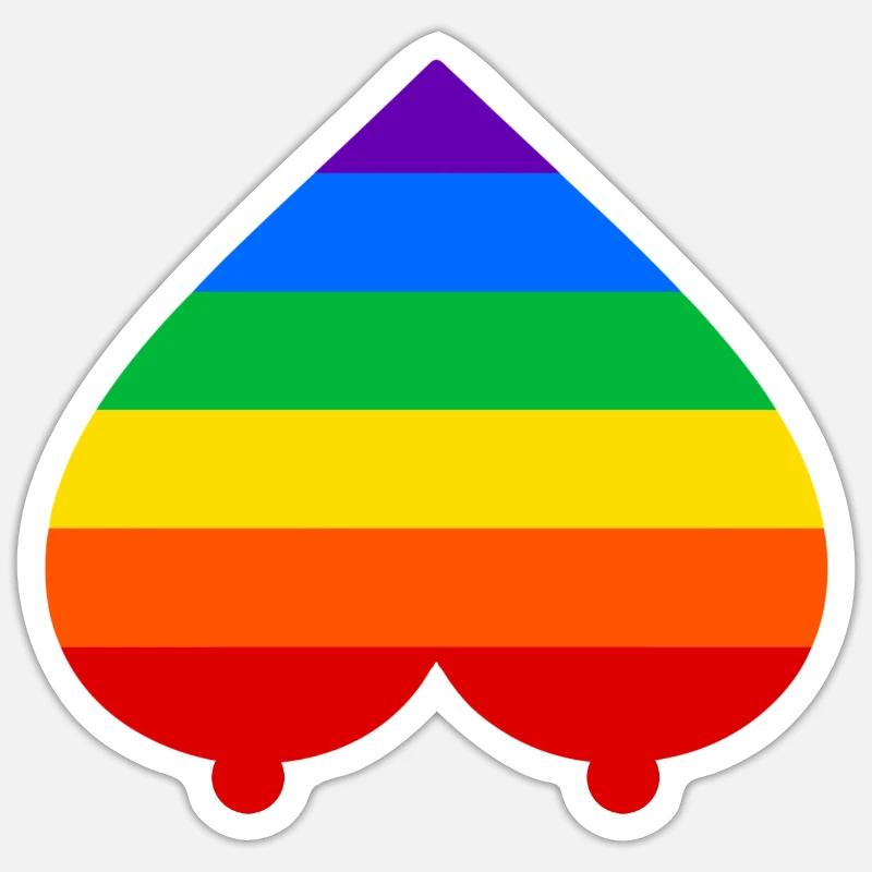 Regenbogen - Sticker Größe S (10 x 10 cm) - Mattweiß