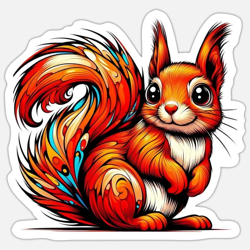 Squirrel - Sticker size S (10 x 10 cm) - white matte