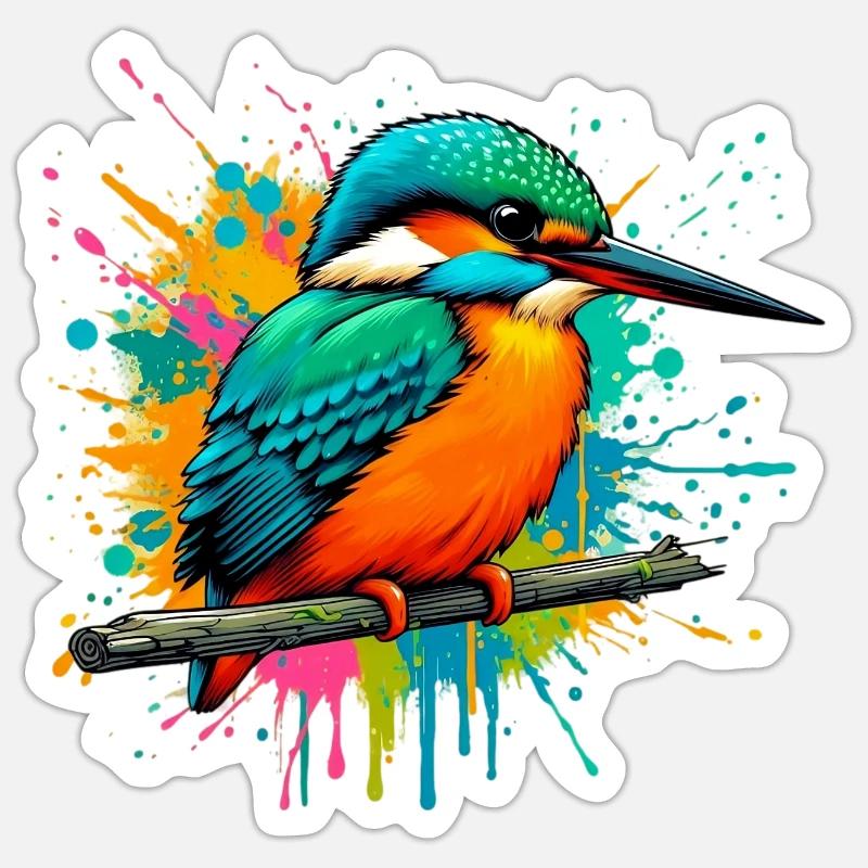 Eisvogel - Sticker Größe S (10 x 10 cm) - Mattweiß