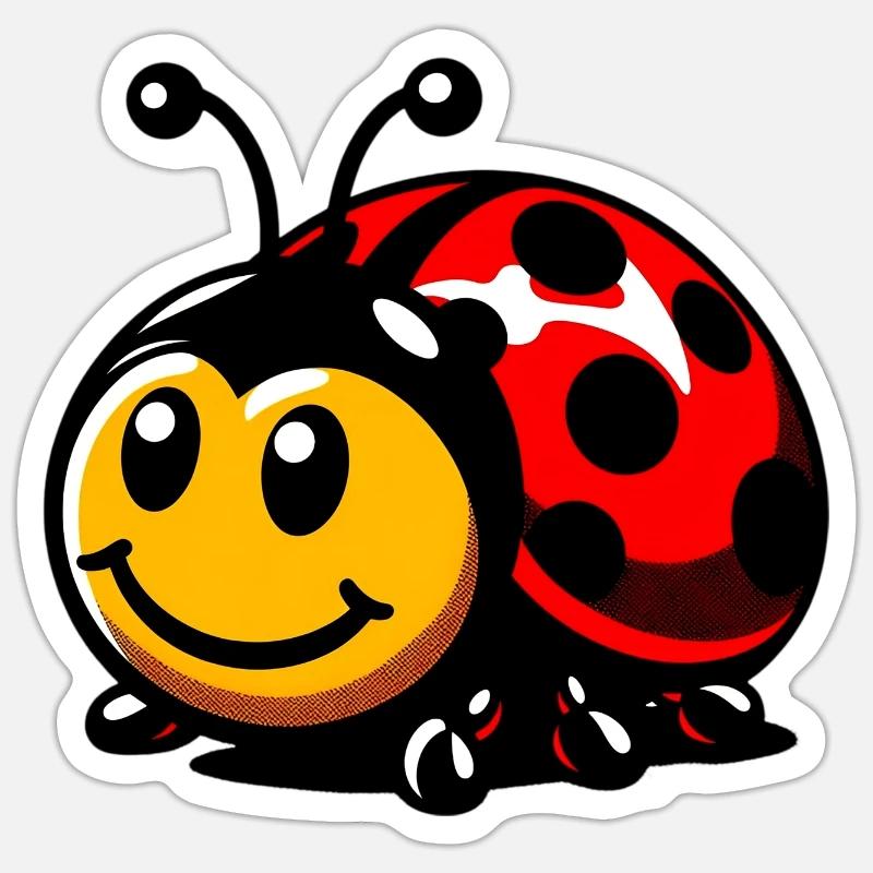 Marienkäfer - Sticker Größe S (10 x 10 cm) - Mattweiß