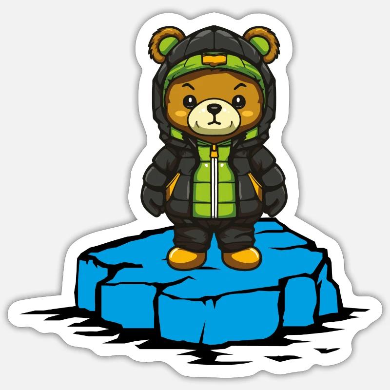 Bär Eisscholle Sticker Größe S (10 x 10 cm)