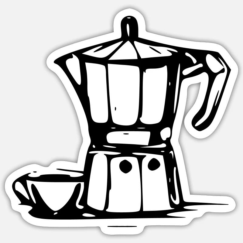 Bialetti - Sticker Größe S (10 x 10 cm) - Mattweiß