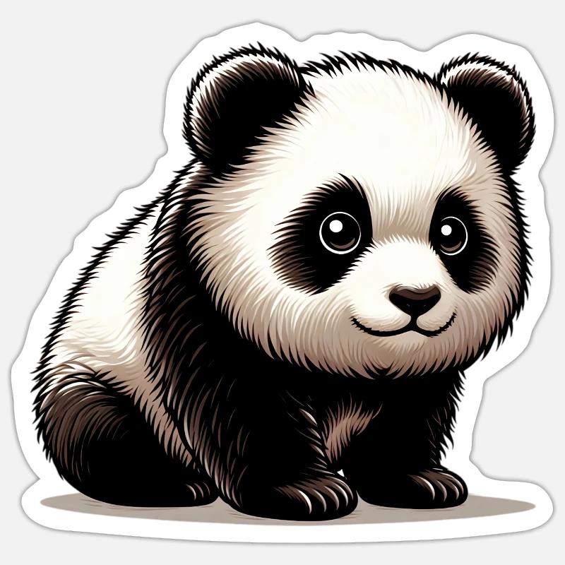 Panda - Sticker size S (10 x 10 cm) - white matte