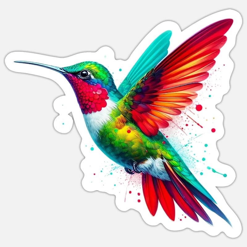 Hummingbird - Sticker size S (10 x 10 cm) - white matte