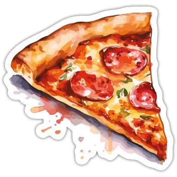 pizza - Sticker taille S (10 x 10 cm) - blanc mat - Devant