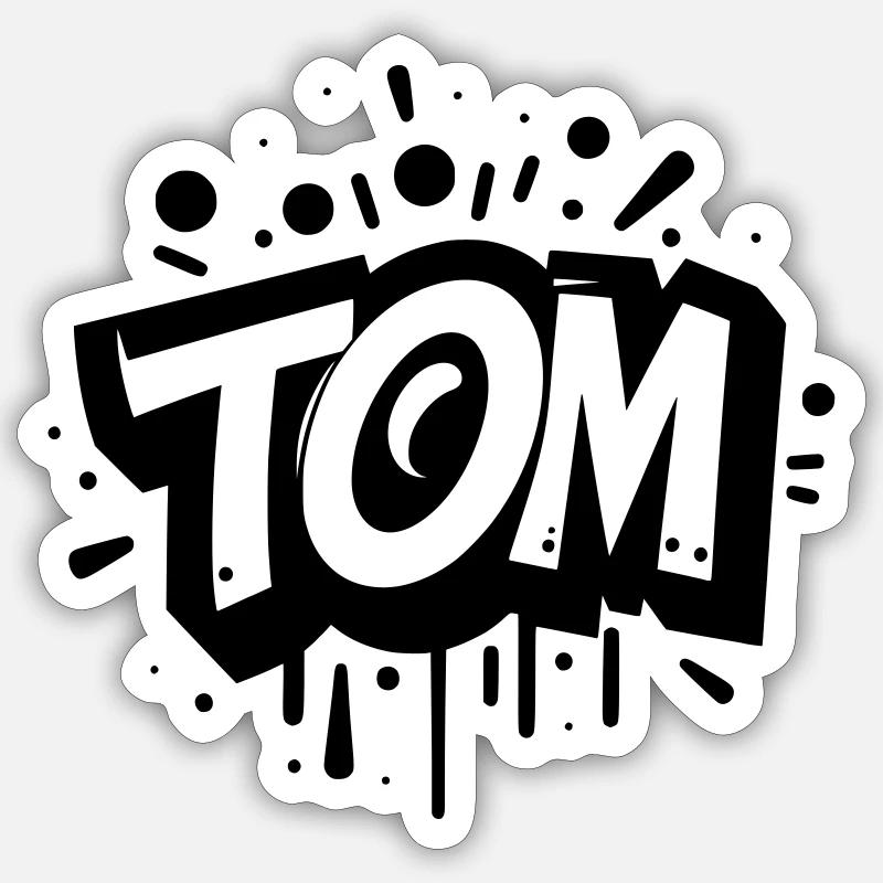 Tom Nom Prénom Graffiti Sticker taille S (10 x 10 cm)