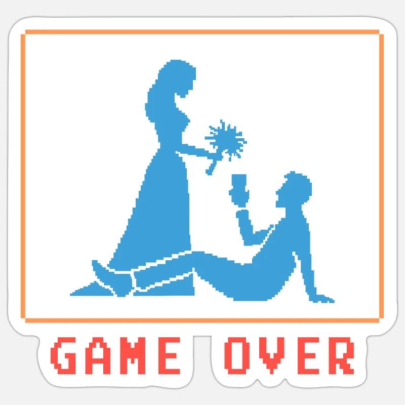 Game Over Sticker Größe S (10 x 10 cm)