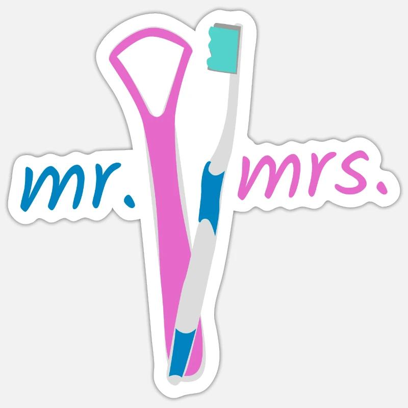 M. Mme - Sticker taille S (10 x 10 cm) - blanc mat