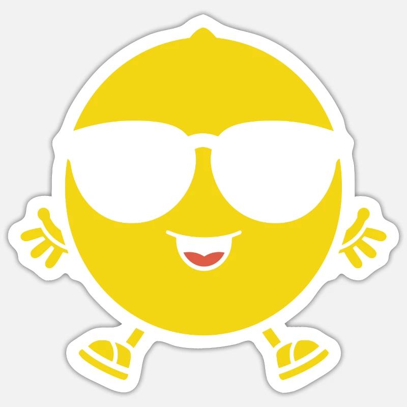 Zitrone - Sticker Größe S (10 x 10 cm) - Mattweiß