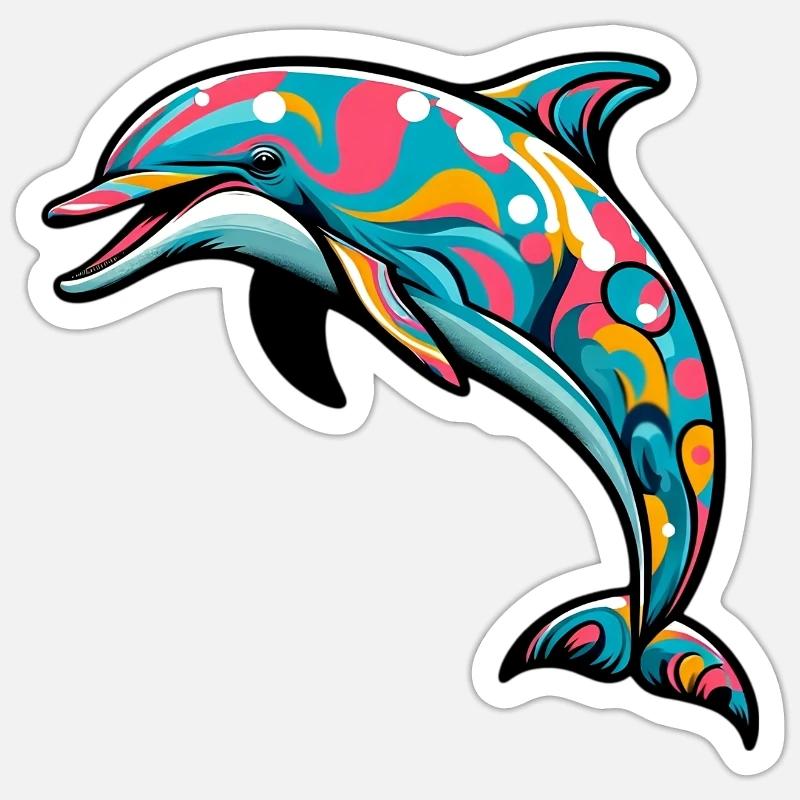 Dauphin Sticker taille S (10 x 10 cm)