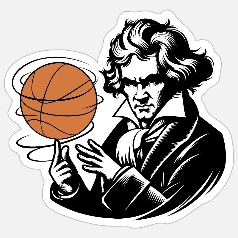 Basketteur Beethoven Sticker taille S (10 x 10 cm)