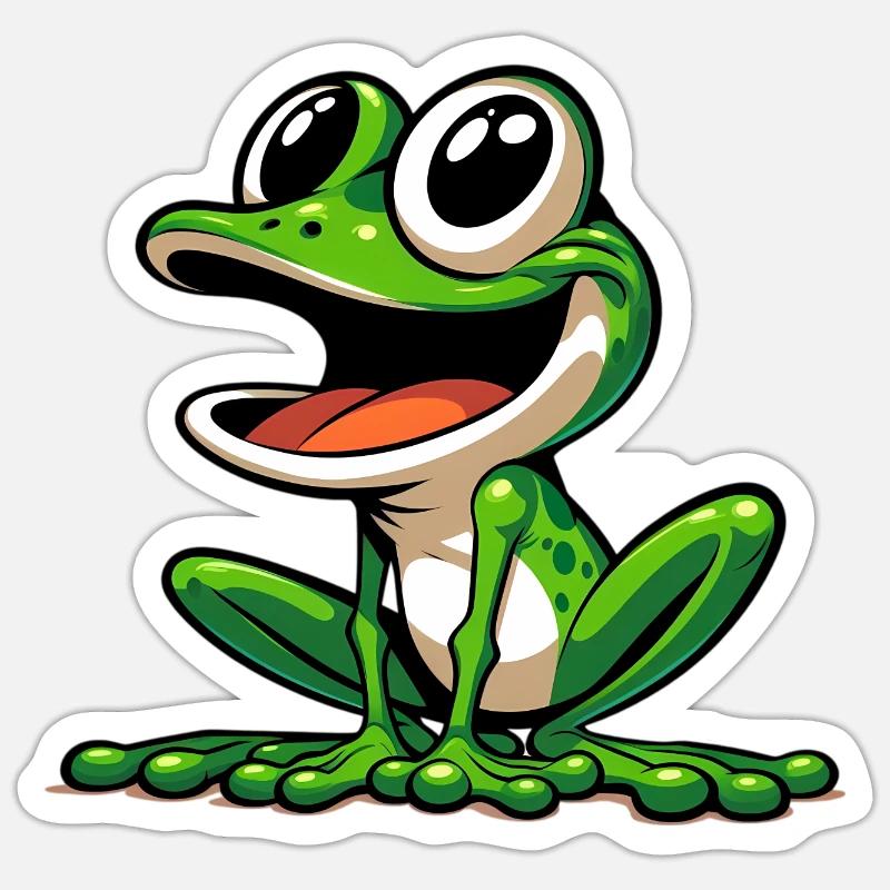 Grenouille - Sticker taille S (10 x 10 cm) - blanc mat