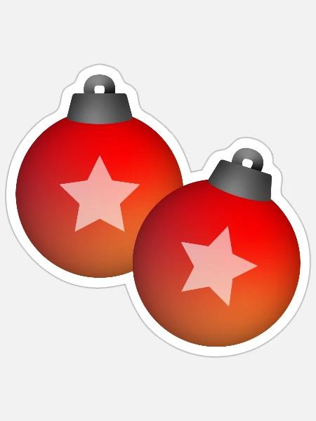 Weihnachten Kugeln Schmuck Winter Geschenk - Sticker Größe S (10 x 10 cm) - Mattweiß