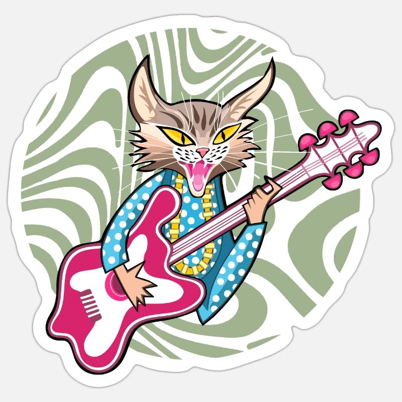-Katze - Sticker Größe S (10 x 10 cm) - Mattweiß