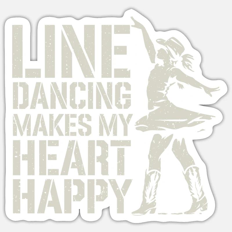 Tanzfreude mit Herz - Sticker Größe S (10 x 10 cm) - Mattweiß