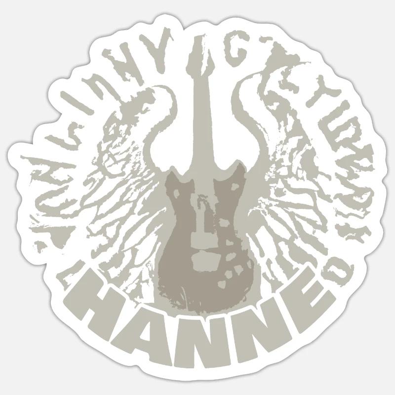 Guitar Hanne Sticker size S (10 x 10 cm)