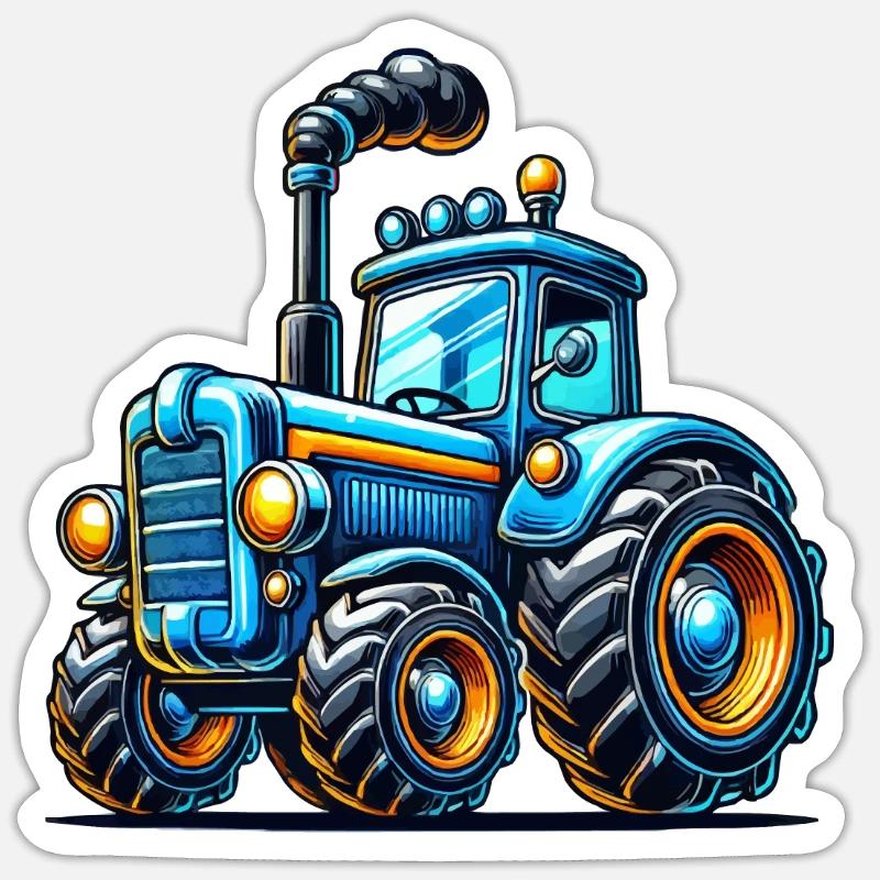 Traktor - Sticker Größe S (10 x 10 cm) - Mattweiß