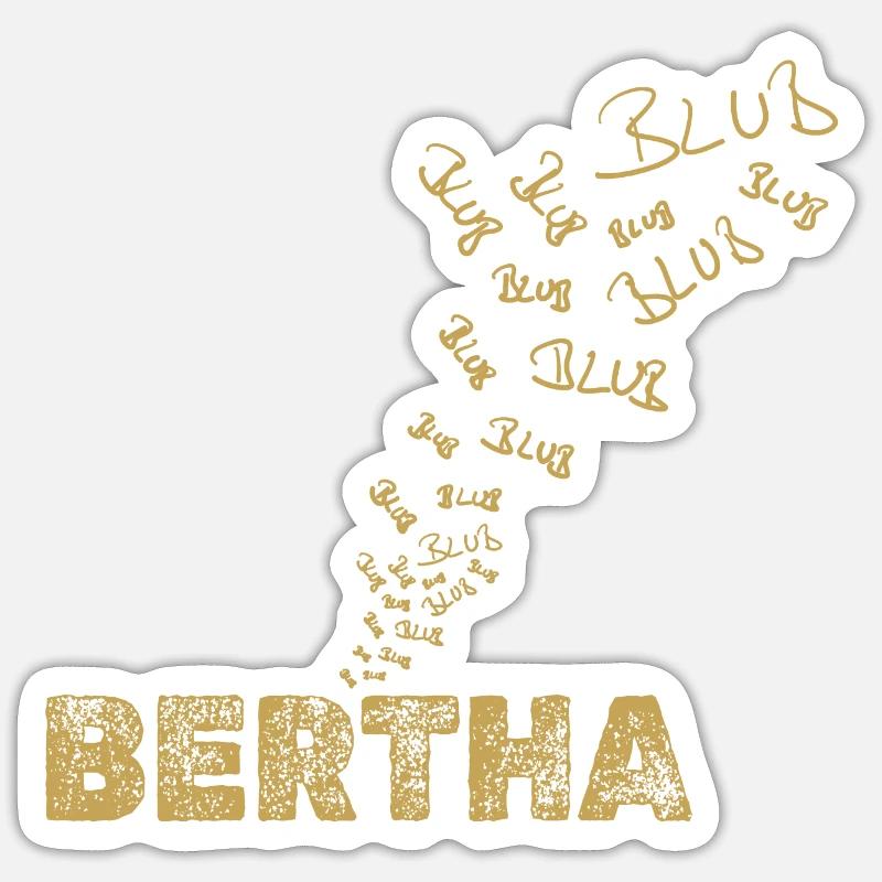 Bertha comme bateau - Sticker taille S (10 x 10 cm) - blanc mat