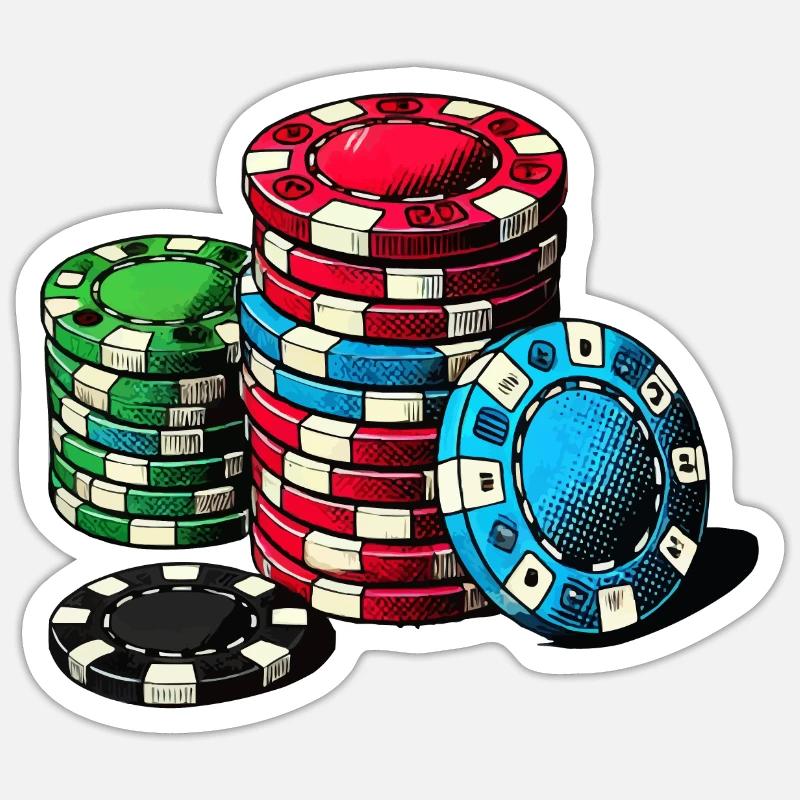 Poker - Sticker size S (10 x 10 cm) - white matte