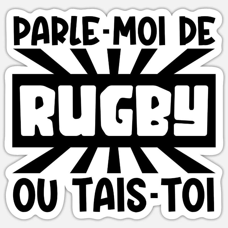 parle-moi de rugby - Sticker taille S (10 x 10 cm) - blanc mat