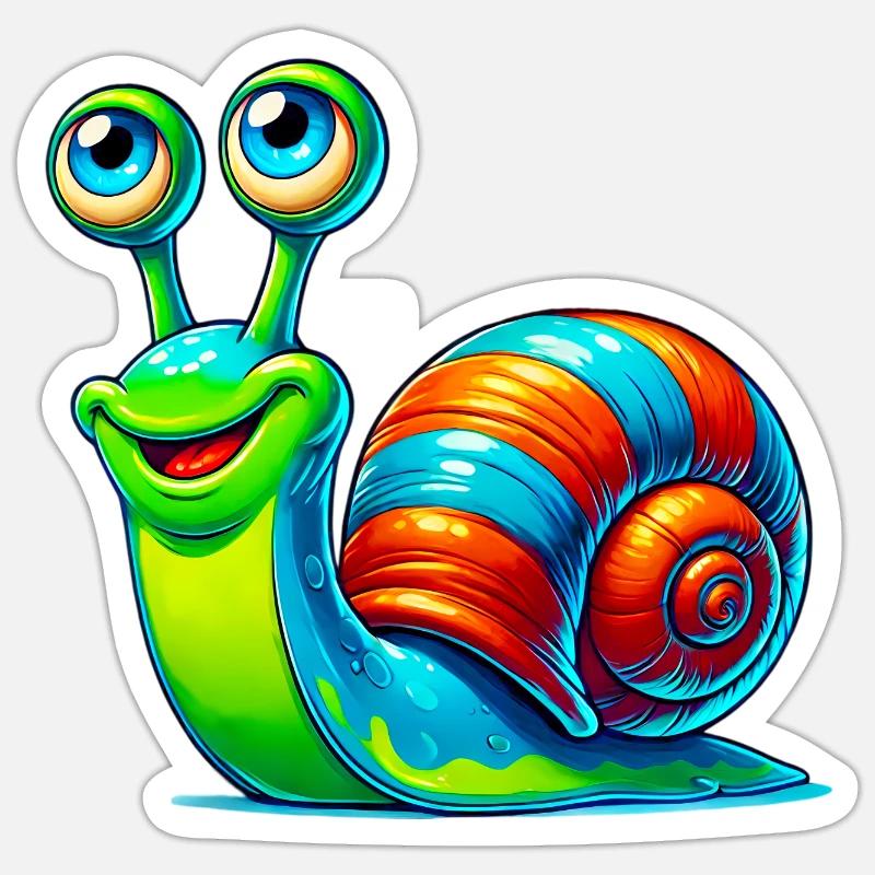 Escargot - Sticker taille S (10 x 10 cm) - blanc mat