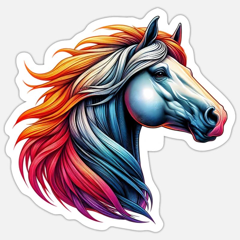Pferd - Sticker Größe S (10 x 10 cm) - Mattweiß