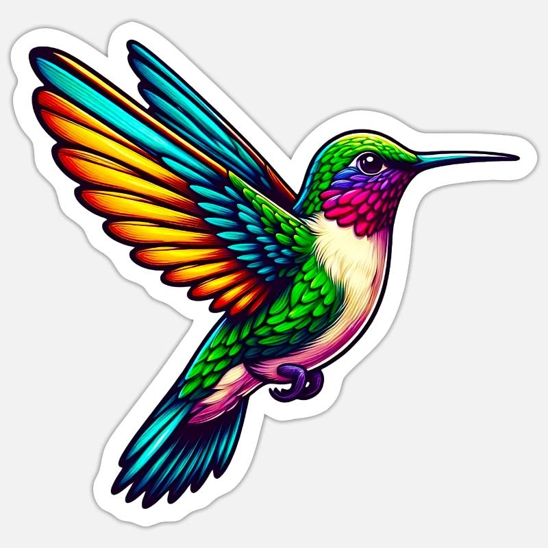 Colibri - Sticker taille S (10 x 10 cm) - blanc mat