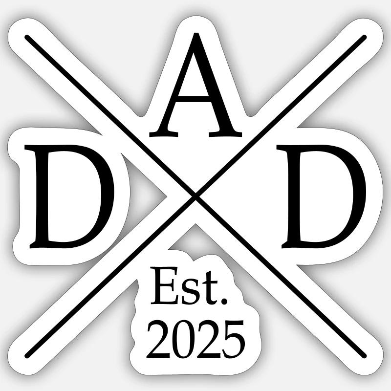 Papa Est 25 - Sticker taille S (10 x 10 cm) - blanc mat
