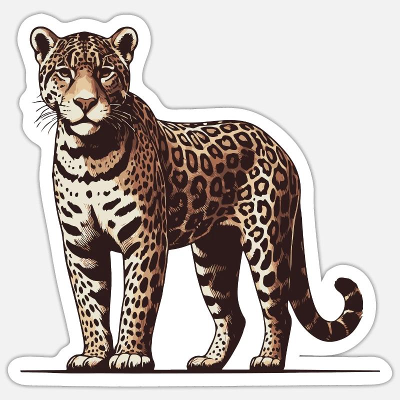 Jaguar - Sticker taille S (10 x 10 cm) - blanc mat