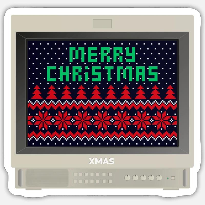PVM Lover - Merry xmas - Sticker taille S (10 x 10 cm) - blanc mat