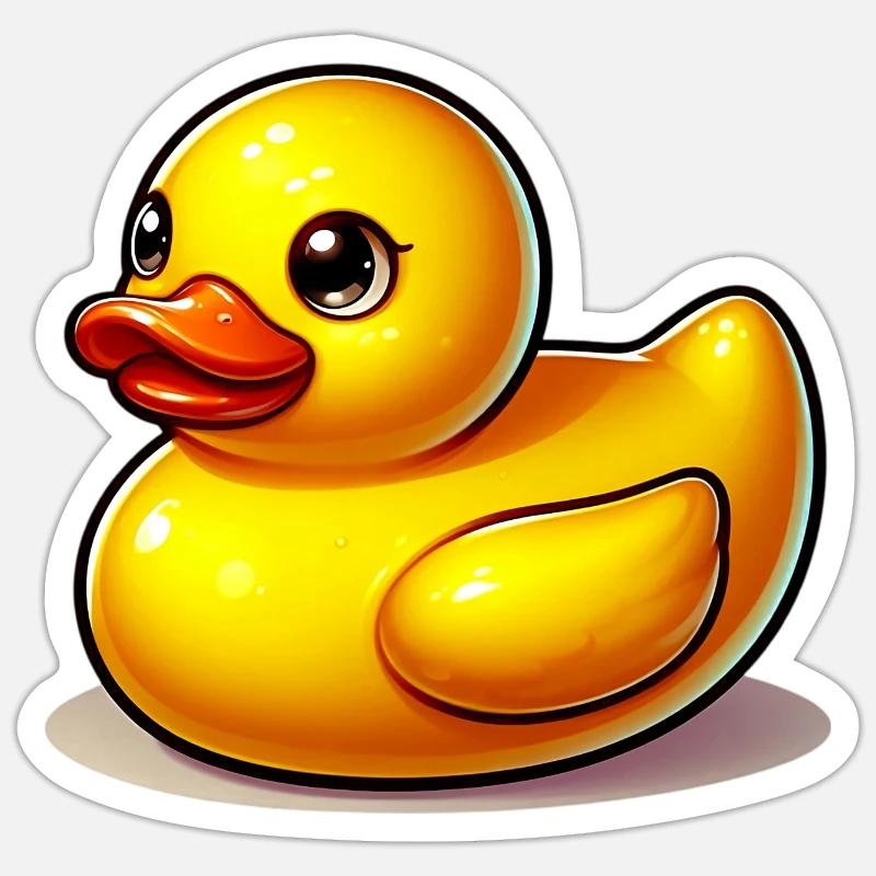 Caneton Canard Canard Canard - Sticker taille S (10 x 10 cm) - blanc mat