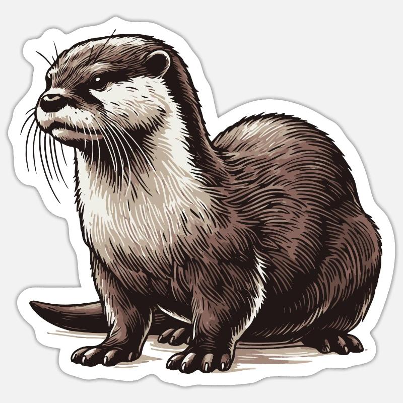 Otter - Sticker size S (10 x 10 cm) - white matte