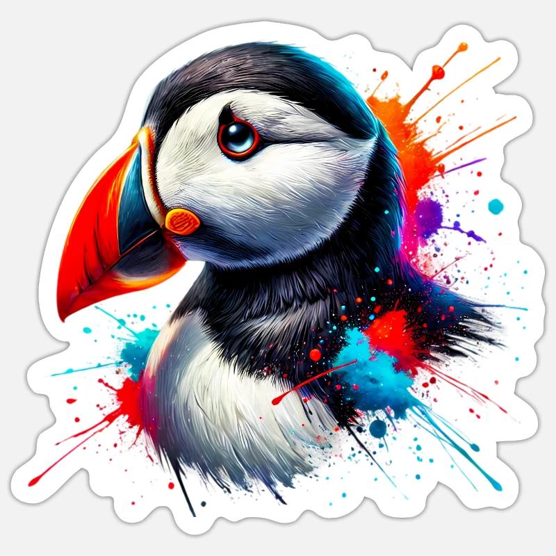 Macareux Sticker taille S (10 x 10 cm)