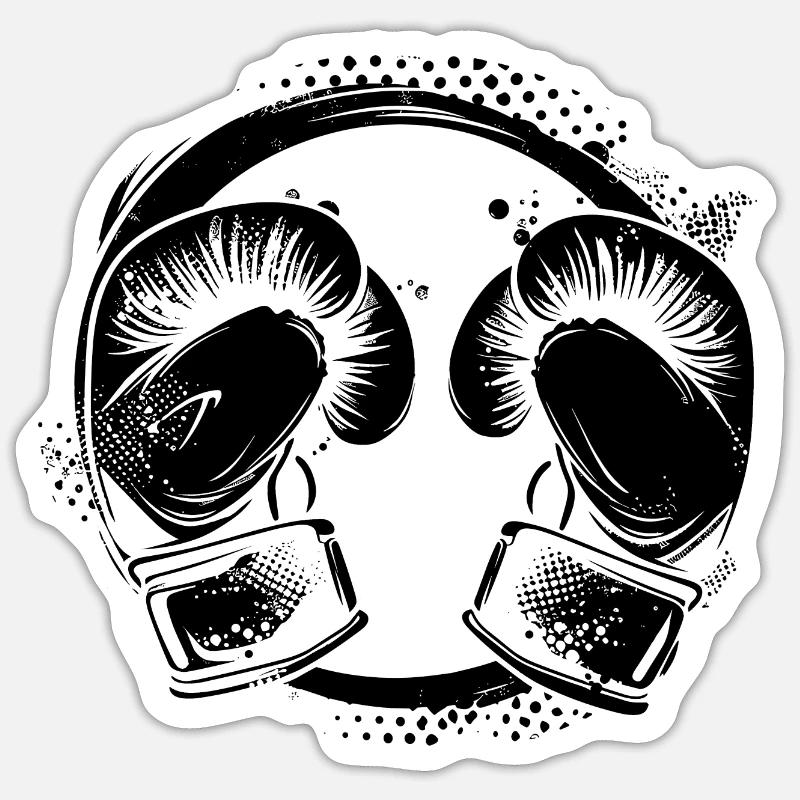 Kickboxing - Sticker taille S (10 x 10 cm) - blanc mat