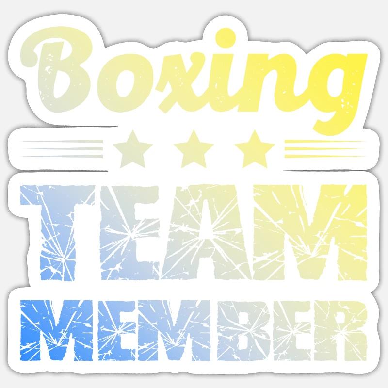 Équipe de boxe - Sticker taille S (10 x 10 cm) - blanc mat