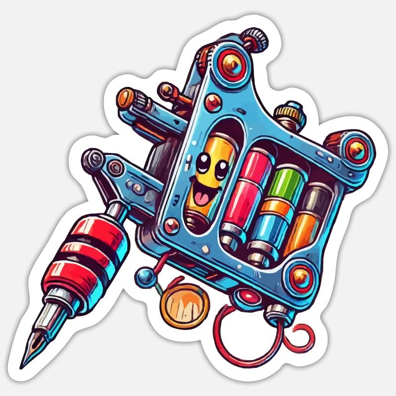 machine à tatouer Sticker taille S (10 x 10 cm)
