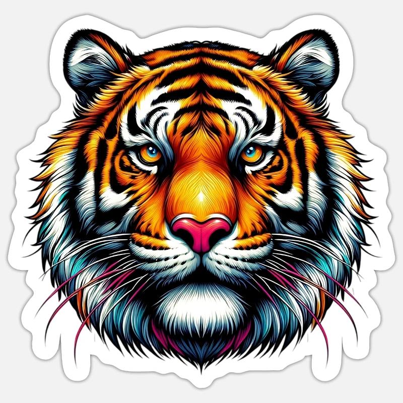 Tiger - Sticker size S (10 x 10 cm) - white matte