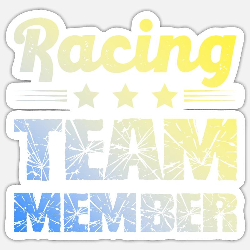Équipe de course - Sticker taille S (10 x 10 cm) - blanc mat