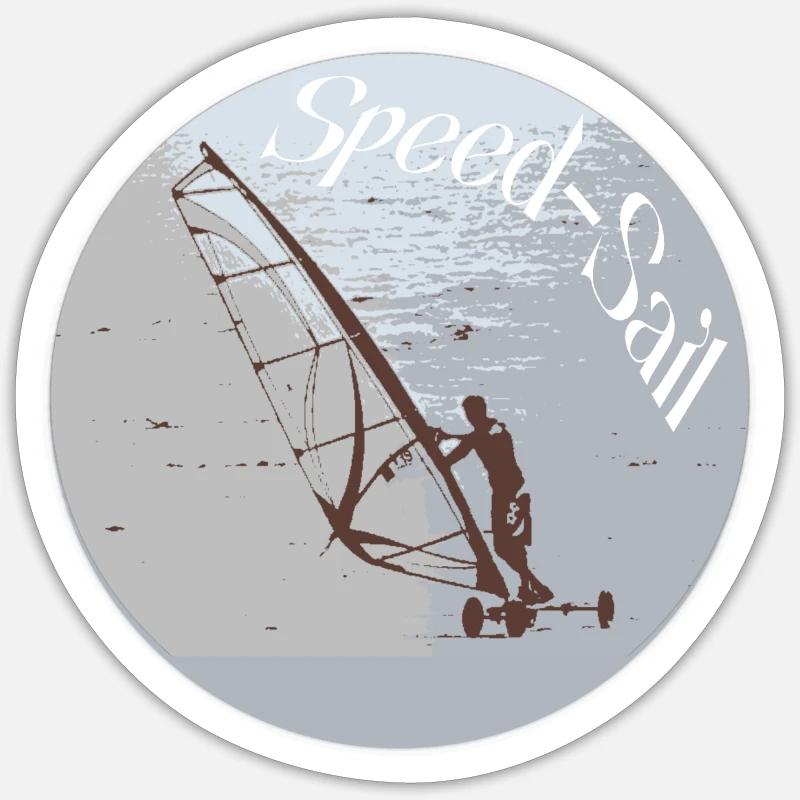 Speed-Sail - Sticker size S (10 x 10 cm) - white matte