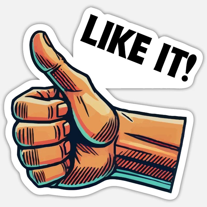 like hand - Sticker size S (10 x 10 cm) - white matte