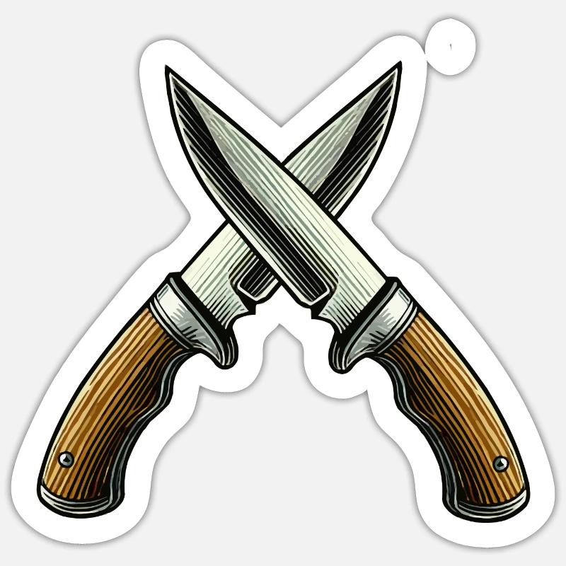 Knife - Sticker size S (10 x 10 cm) - white matte